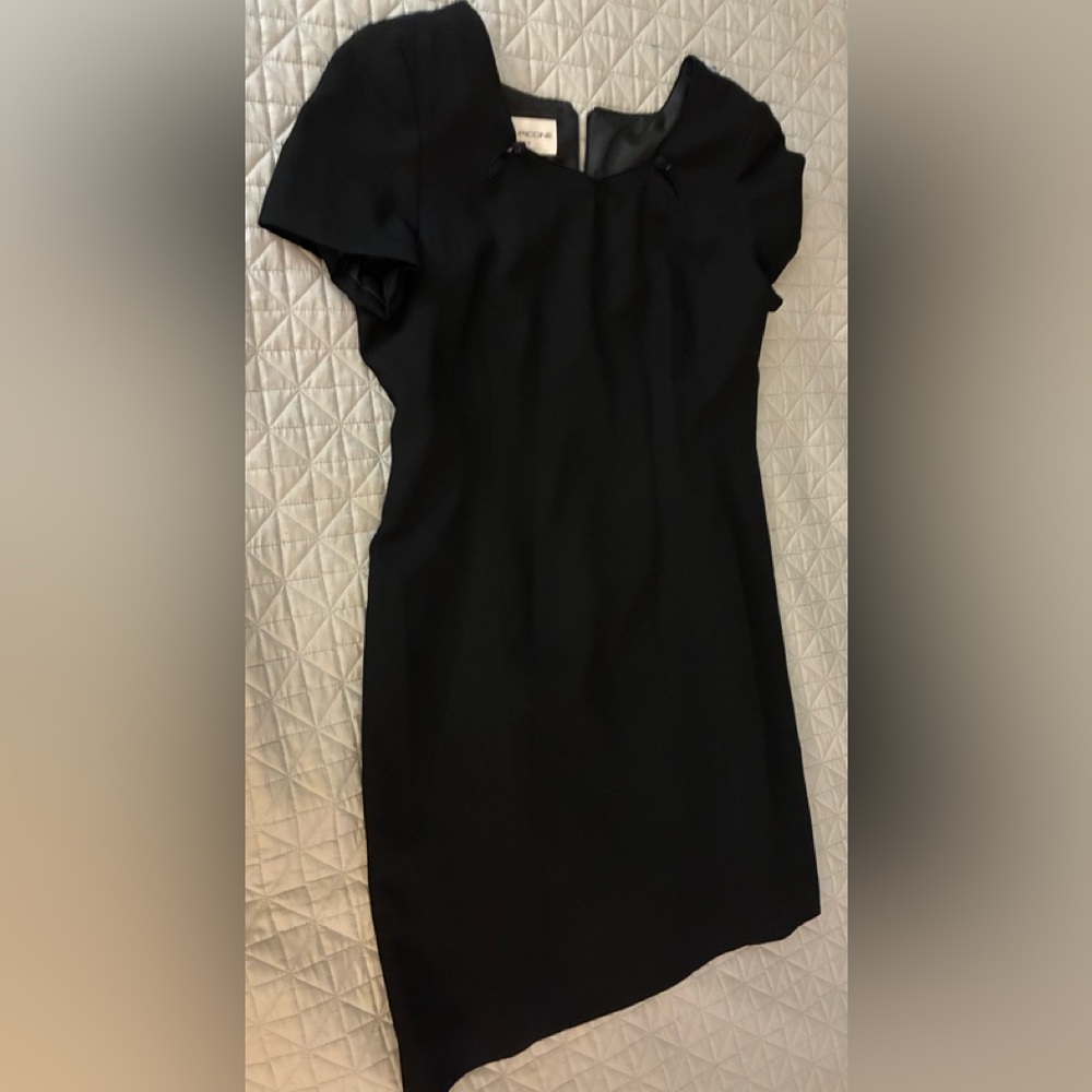 Evan Picone Black Short Sleeve Sheath Dress